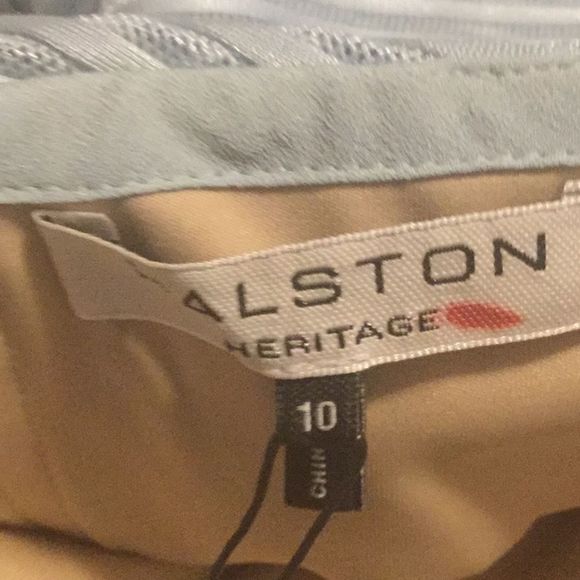 Halston Strapless Founce Dress Dew Cocktail - Picture 13 of 14